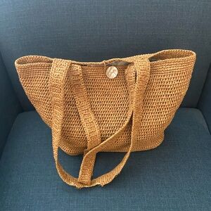 Annabel Ingall Woven Raffia Shoulder Tote Bag Purse Made in Madagascar